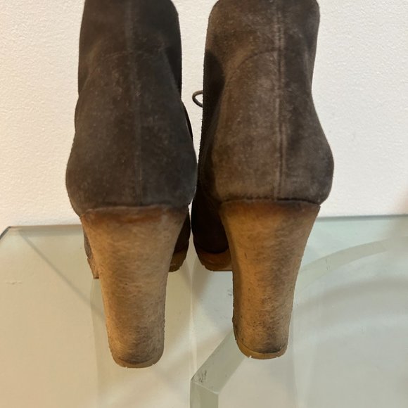 Prada Lace Up Brown Suede Boots - Picture 4 of 5